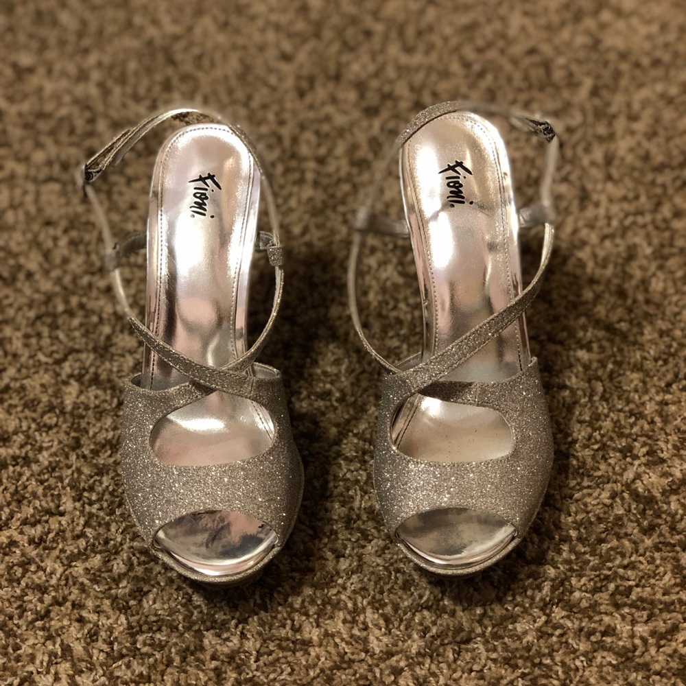 Sparkly Silver Heels
